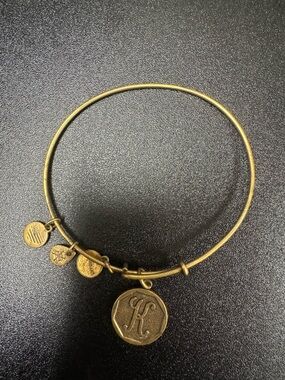 Gold-Tone Initial 'K' Charm Bangle Bracelet